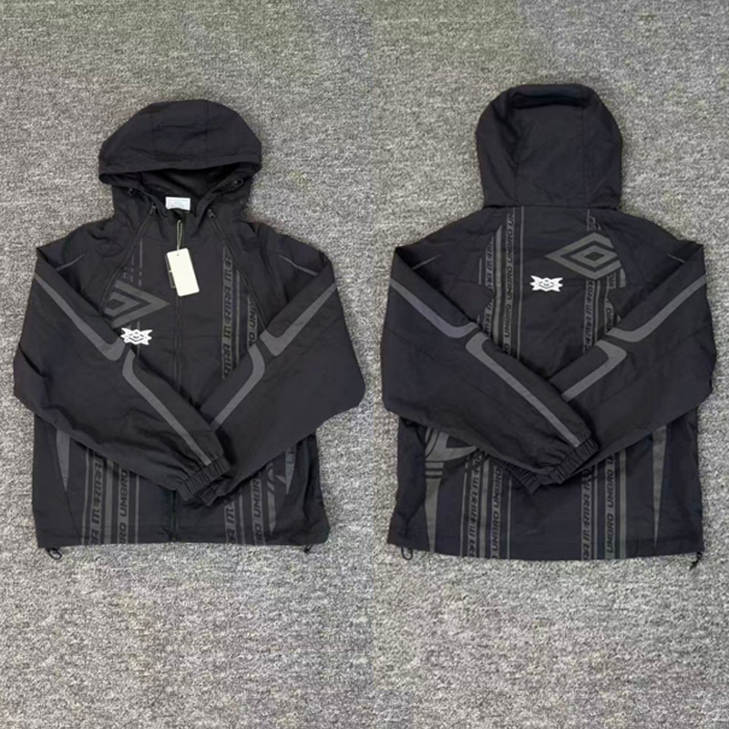 Windbreaker Men Zip - Jaket Mertra Hitam Vintage Windbreaker Motif