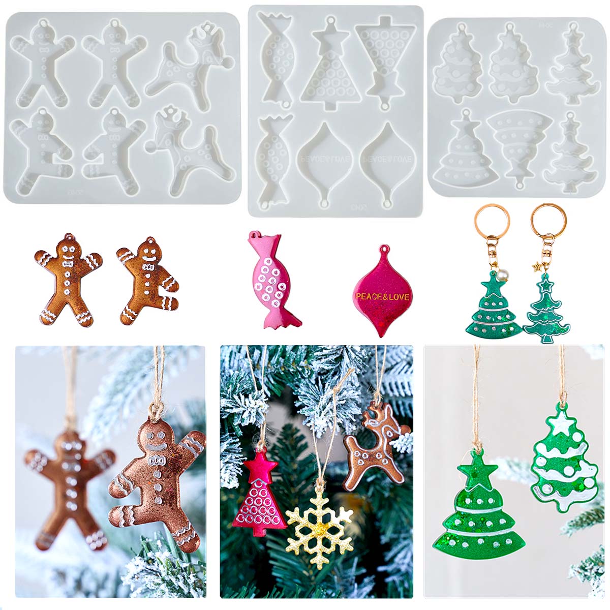 Men Fashion Key - Cetakan Silikon Seri Natal untuk Anting,