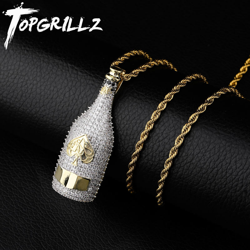 Fashion Men Vogue - Topgrillz Besar Botol Anggur Kalung Penuh