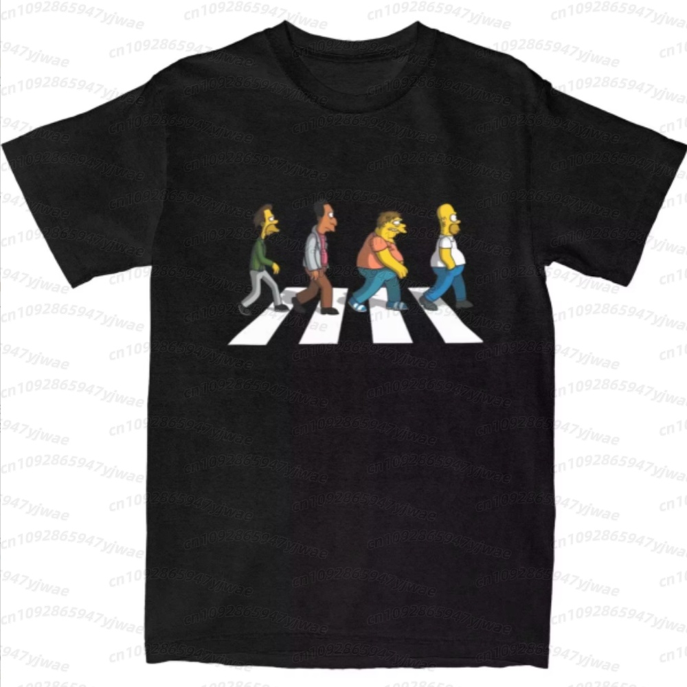 Mens Fashion Streetwear - Kaos Pria Simpsons Dad Sidewalk Lengan
