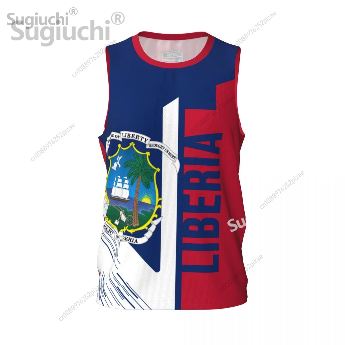Men'S Fashion Names - Kaos Olahraga Bendera Liberia 3D Nomor