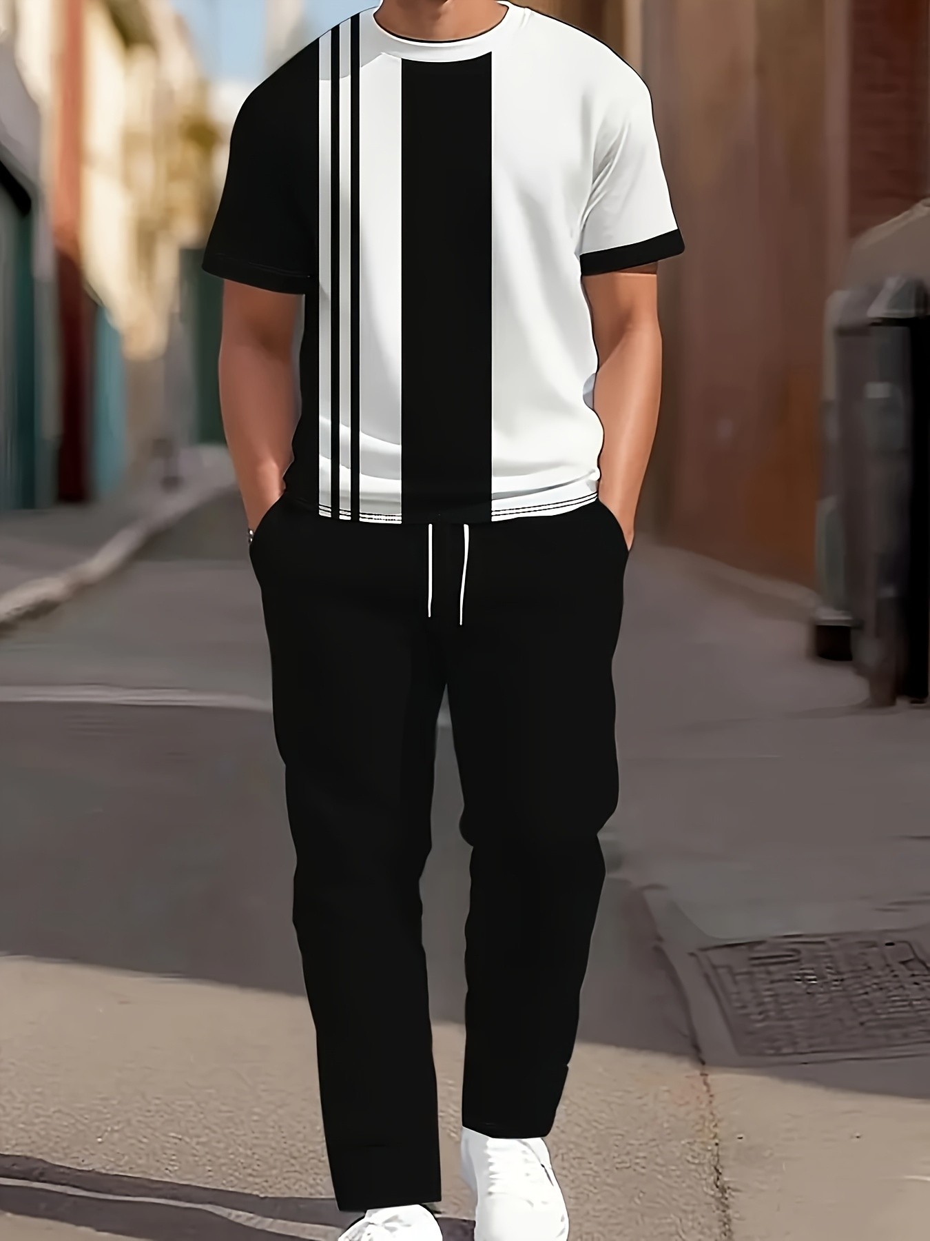 Men'S Fashion For Summer 2026 - Setelan Celana Panjang Lengan Pendek Pria