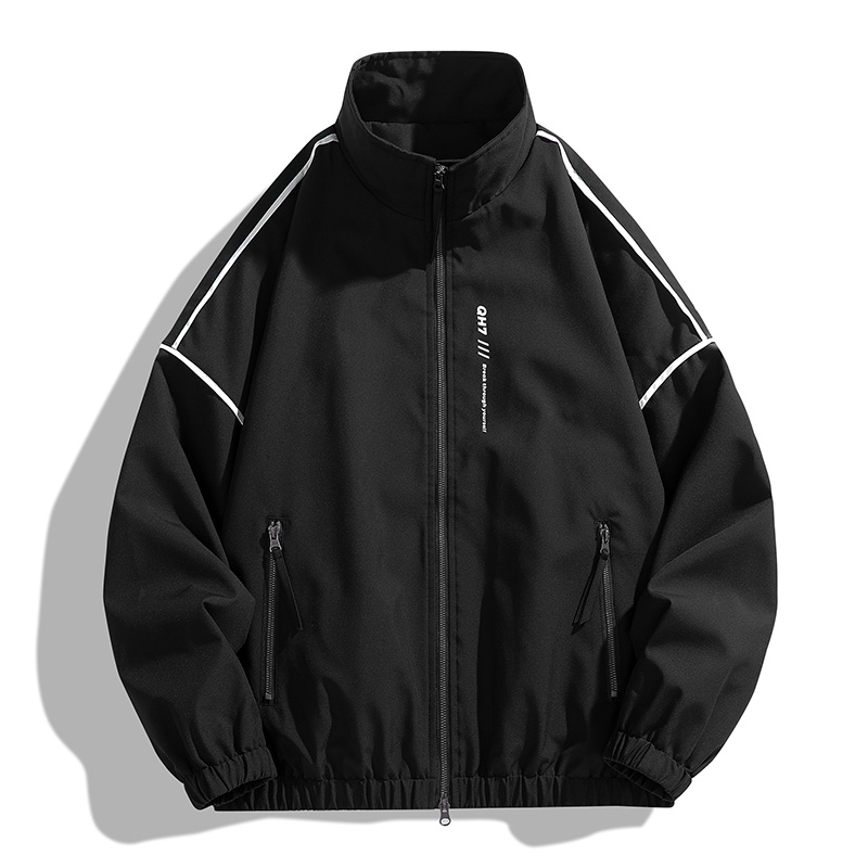 Windbreaker Men Zip - Jaket Hitam Uniseks Jaket Olahraga Mantel