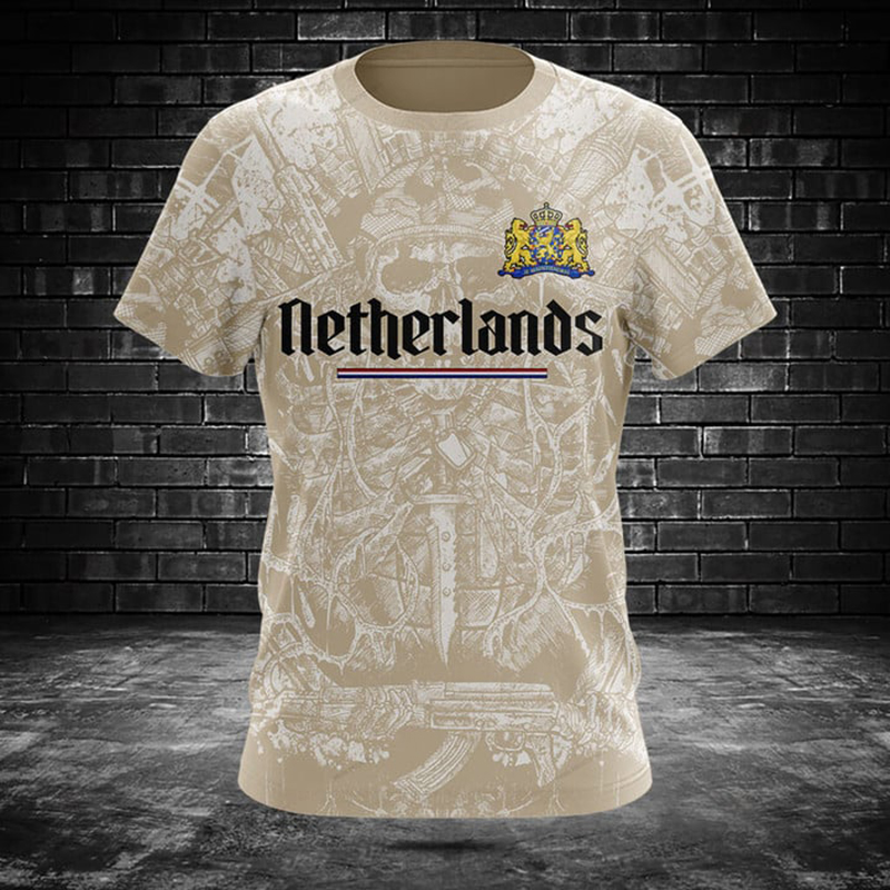 Men'S Fashion Names - Kaos Grafis Tengkorak Belanda Musim Panas