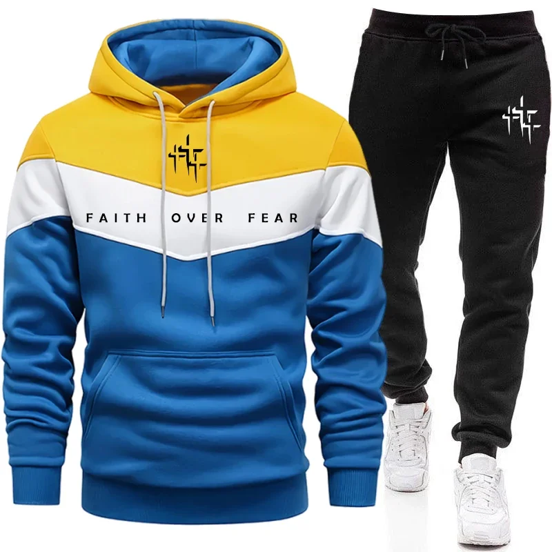 Faith Over Fear Setelan Olahra - Mens Fashion Streetwear ulasan dan harga