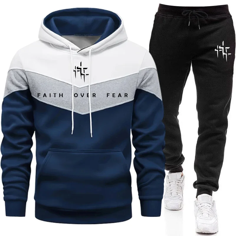 Faith Over Fear Setelan Olahra - Mens Fashion Streetwear ulasan dan harga