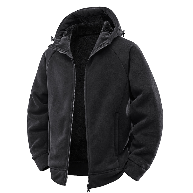 Jaket Polar Fleece Tebal Pria  - Windbreaker Men Zip ulasan dan harga