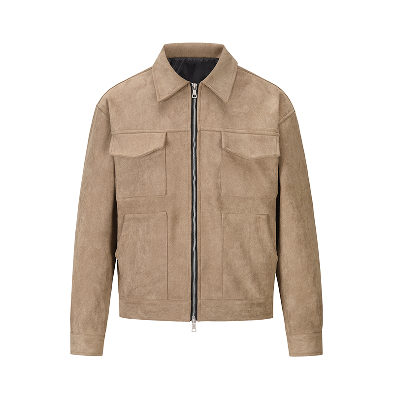 Jaket Suede Tebal High Street  - Windbreaker Men Zip ulasan dan harga