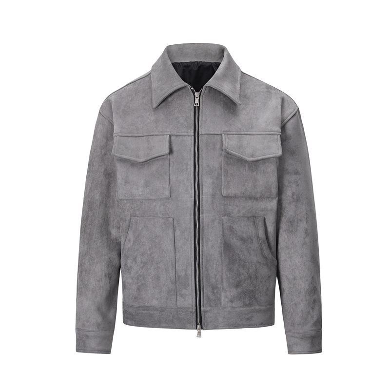 Jaket Suede Tebal High Street  - Windbreaker Men Zip ulasan dan harga
