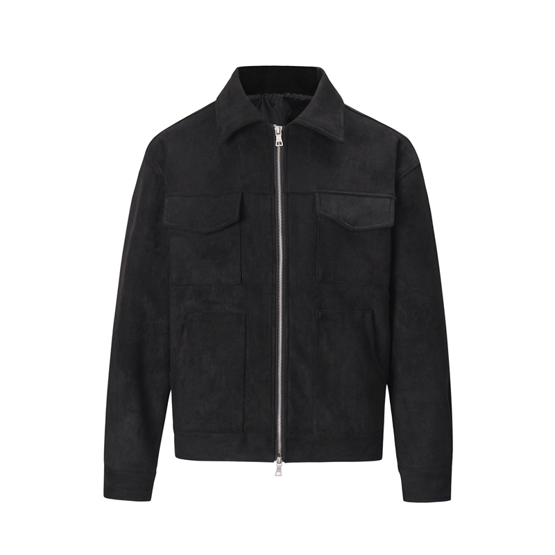 Jaket Suede Tebal High Street  - Windbreaker Men Zip ulasan dan harga