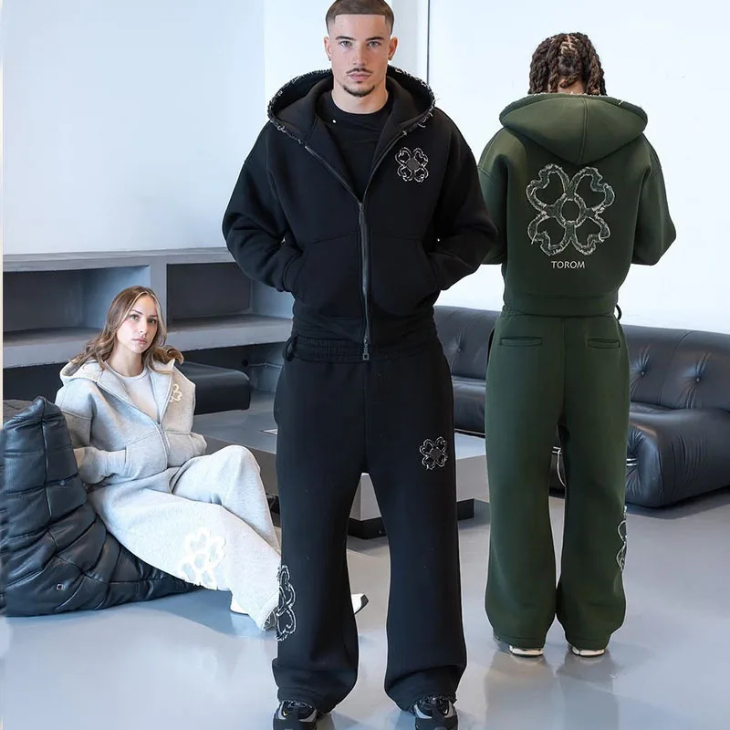 Setelan Hoodie Zip Up Oversize - Streetwear Hoodie ulasan dan harga