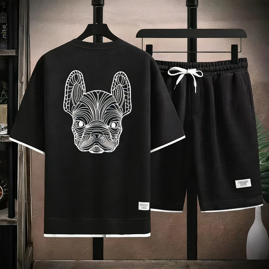 Setelan Kaos Lengan Pendek dan - Mens Fashion Streetwear ulasan dan harga