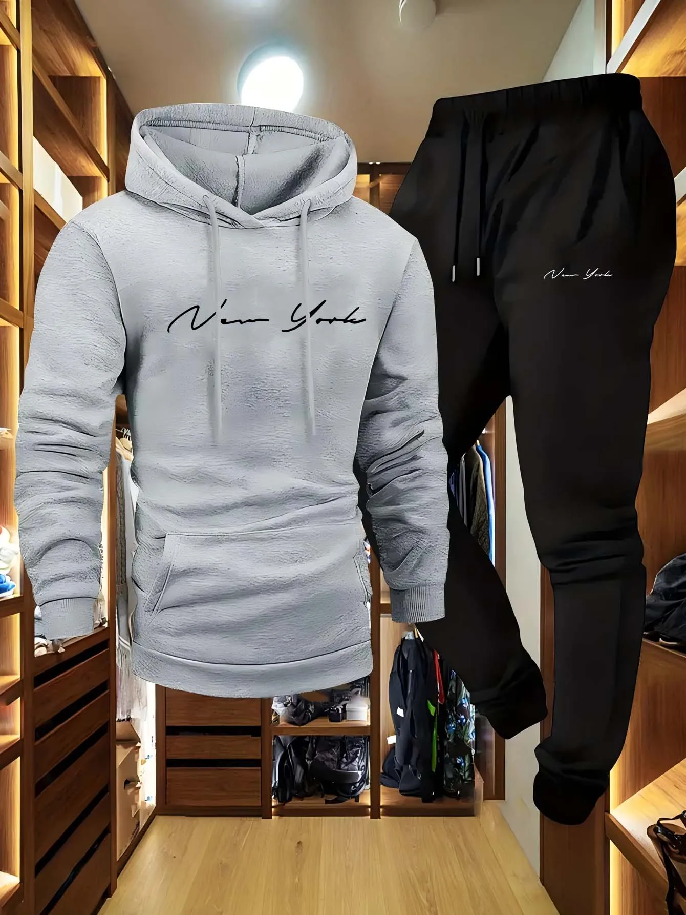 Setelan Hoodie dan Celana Olah - Streetwear Hoodie ulasan dan harga