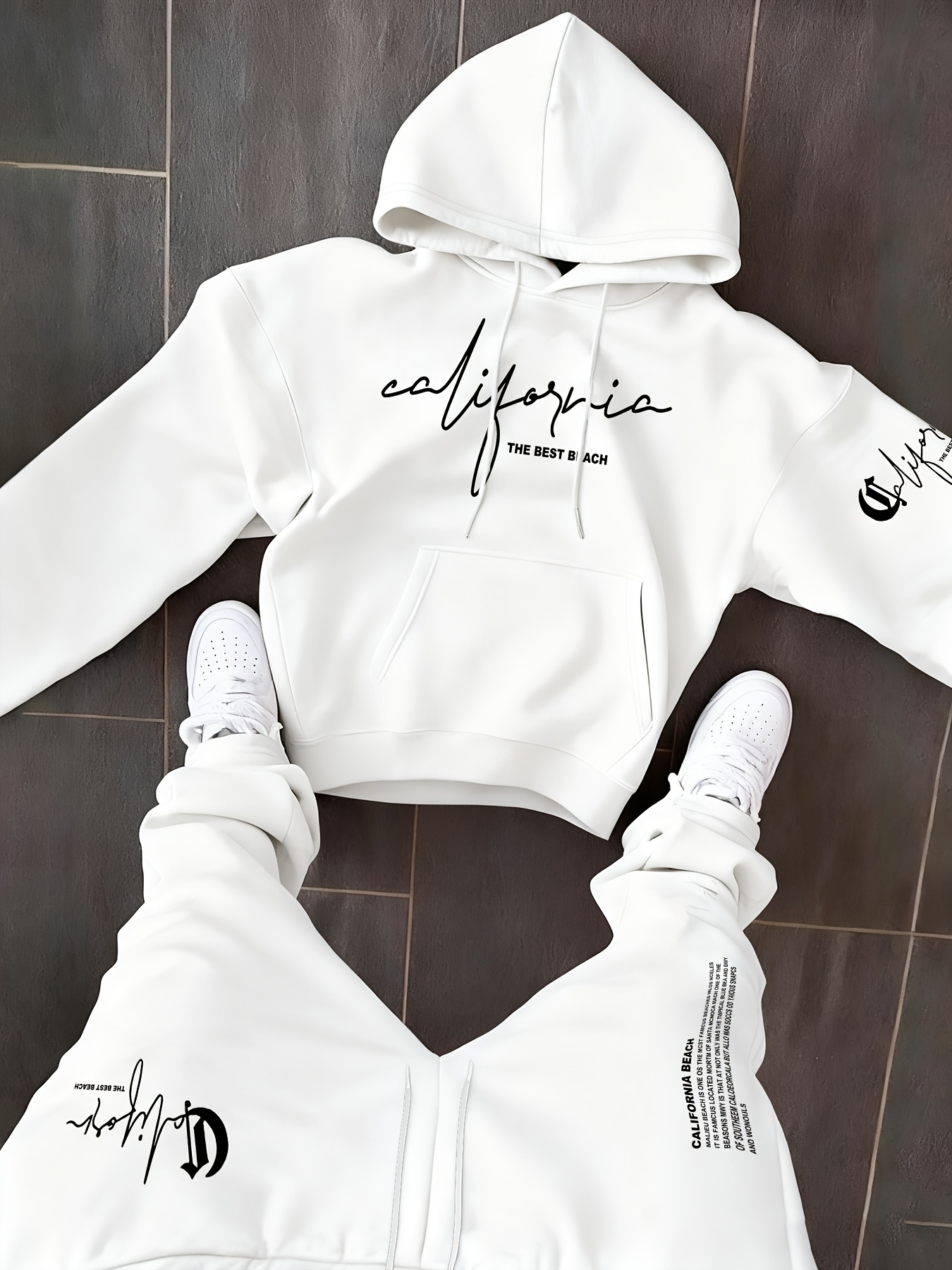 Setelan 2 potong pria Hoodie T - Streetwear Hoodie ulasan dan harga