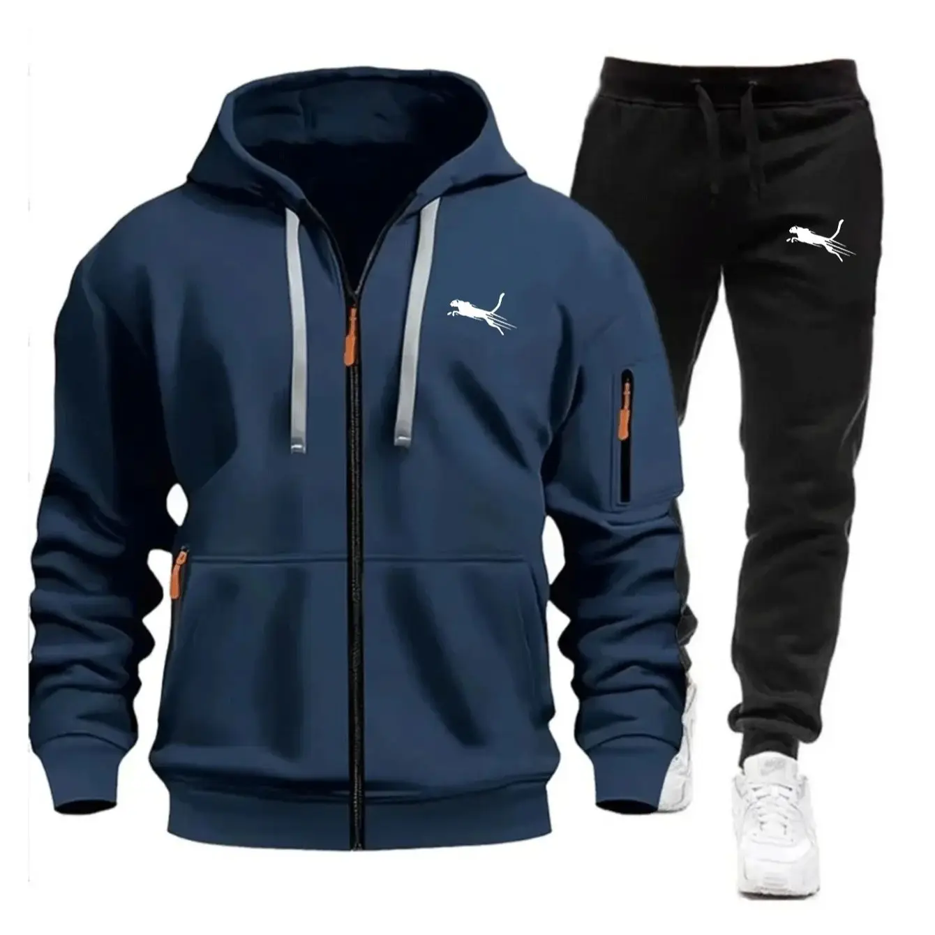 Setelan Sweatshirt Kasual Pria - Streetwear Hoodie ulasan dan harga