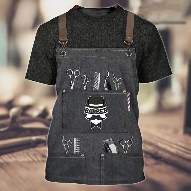 1 Pcs Kaos Barber Custom Gamba - Men'S Fashion Haircuts ulasan dan harga
