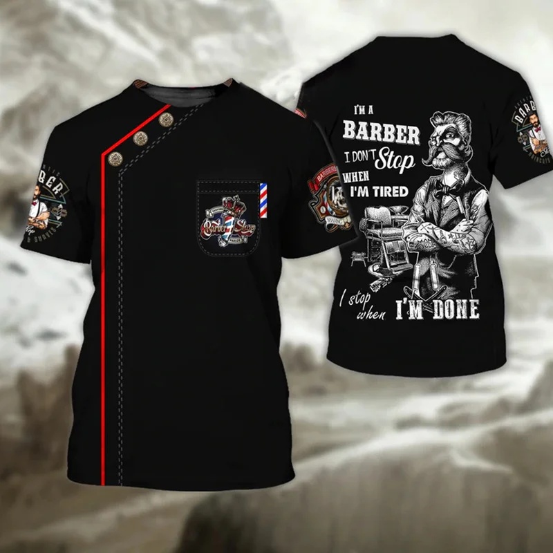 1 Pcs Kaos Barber Custom Gamba - Men'S Fashion Haircuts ulasan dan harga