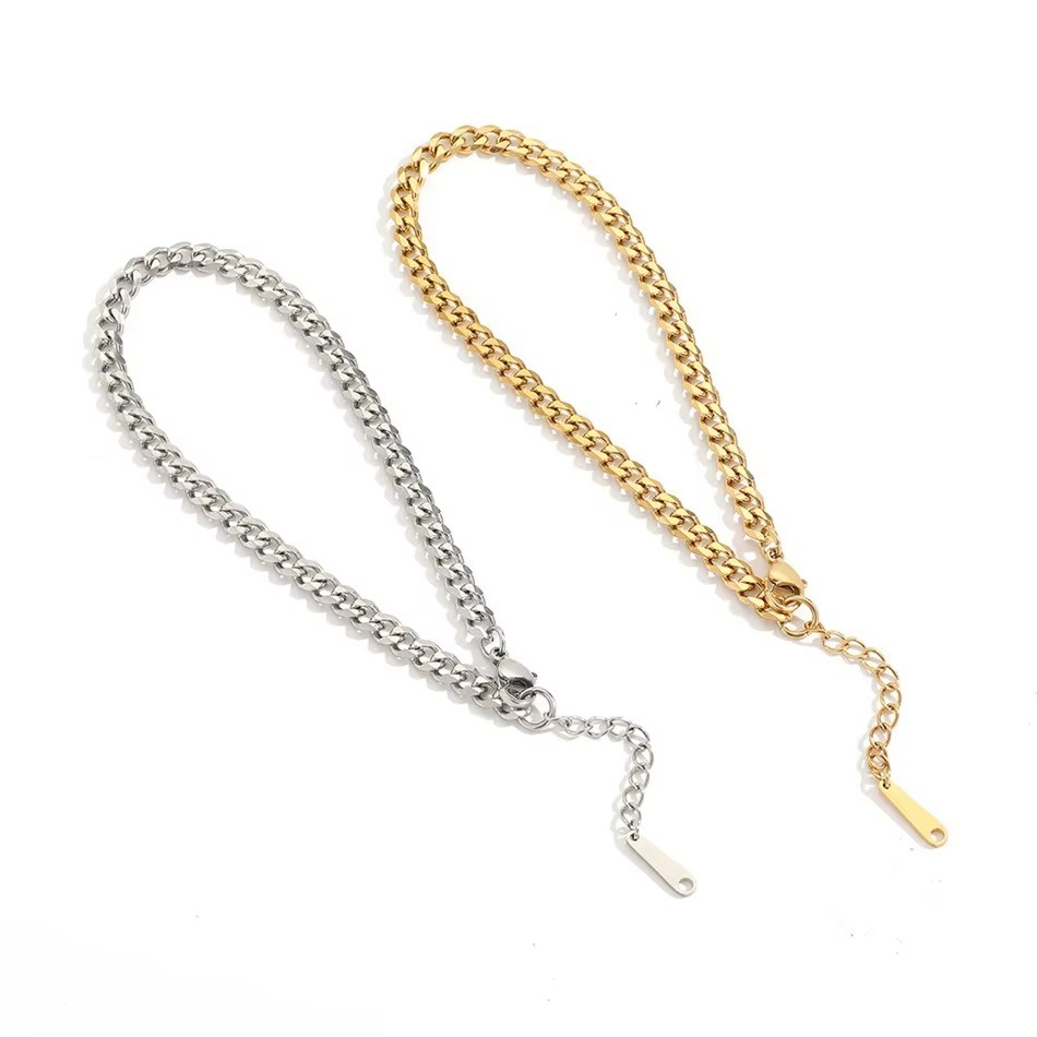 Gelang Kaki Rantai Kuba Sederh - Men'S Fashion Gold Chain ulasan dan harga
