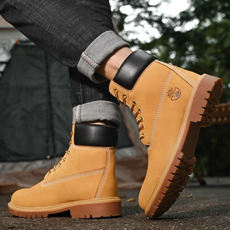 Sepatu Boots Pria High Top Ber - Mens Fashion Chinos ulasan dan harga
