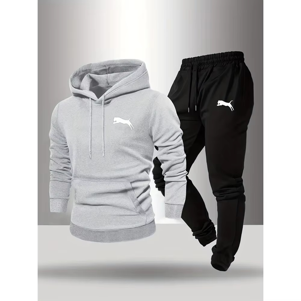 Setelan Hoodie & Celana Pria T - Streetwear Hoodie ulasan dan harga